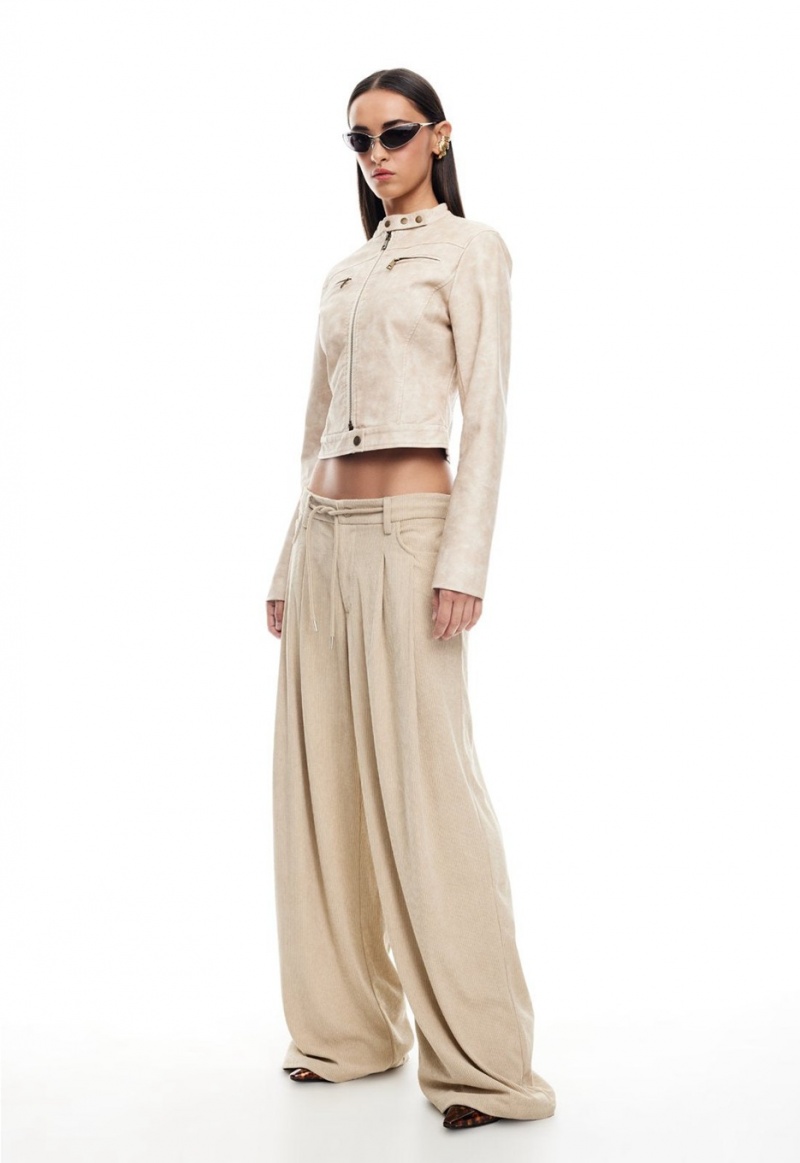 Lioness Slouched Tie Up Pants Beige | Israel-MJDRQ2495