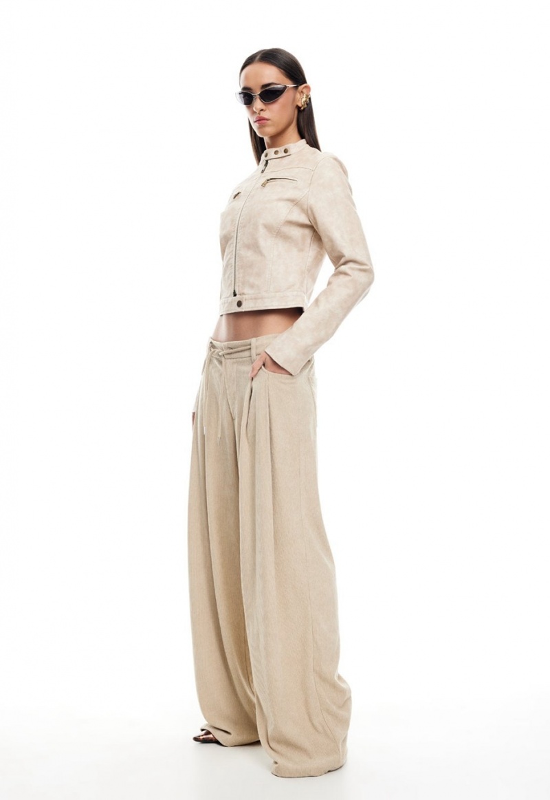 Lioness Slouched Tie Up Pants Beige | Israel-MJDRQ2495