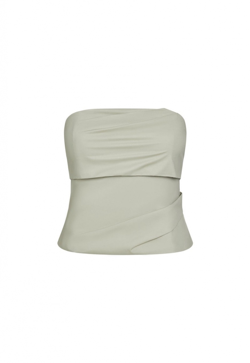 Lioness Smokeshow Strapless Top Light Green | Israel-OUIVX6235