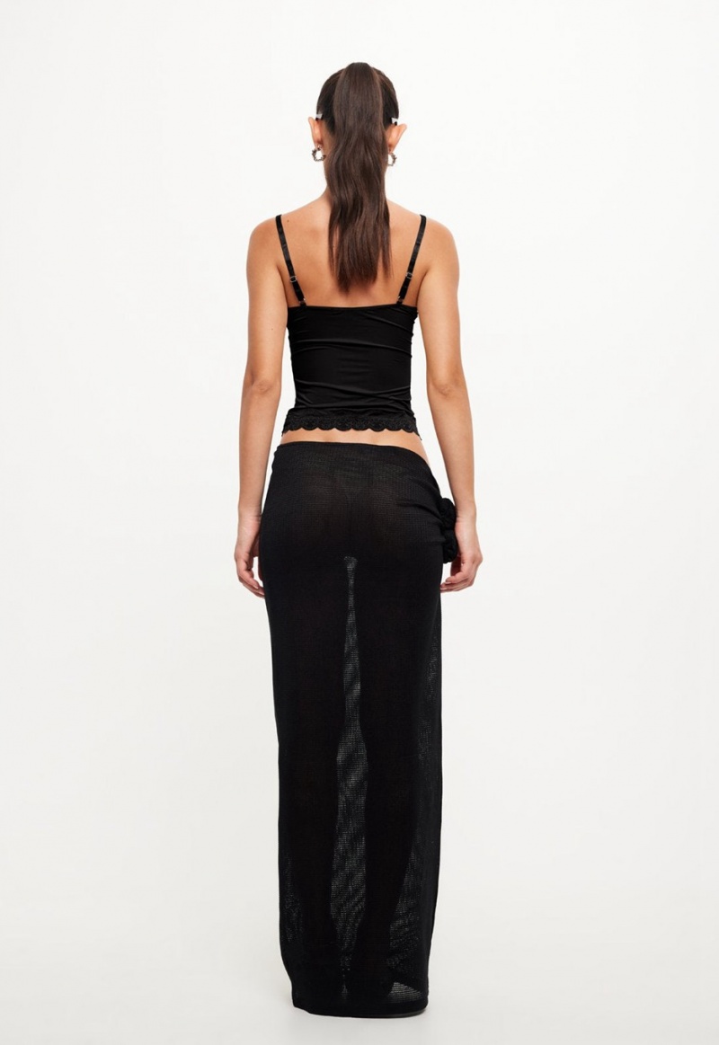 Lioness Soul Mate Maxi Skirt Black | Israel-VAUDH1305