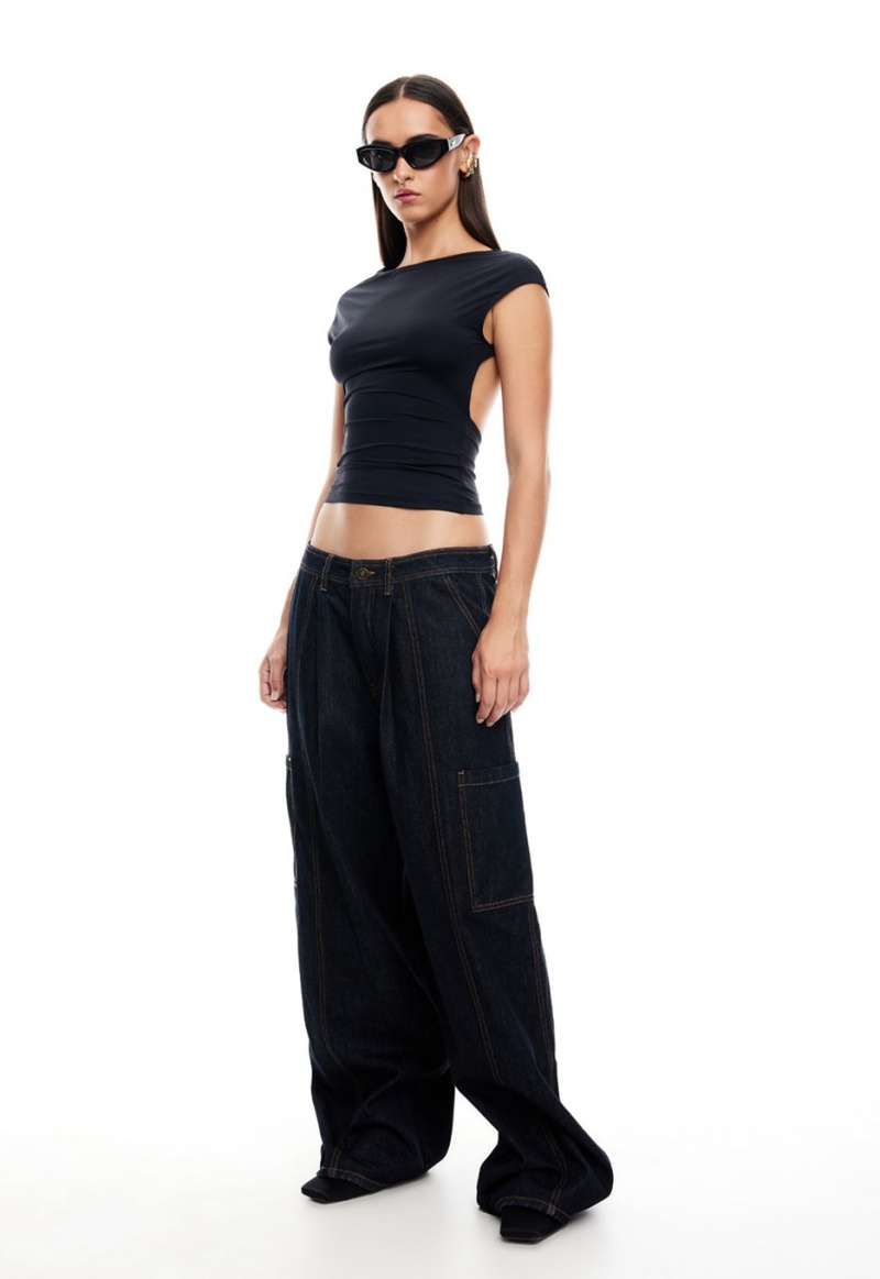 Lioness Veneda Baggy Jeans Dark Blue | Israel-CYEOD6317