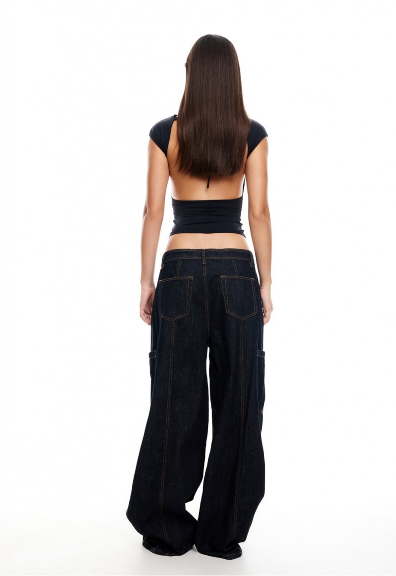 Lioness Veneda Baggy Jeans Dark Blue | Israel-CYEOD6317