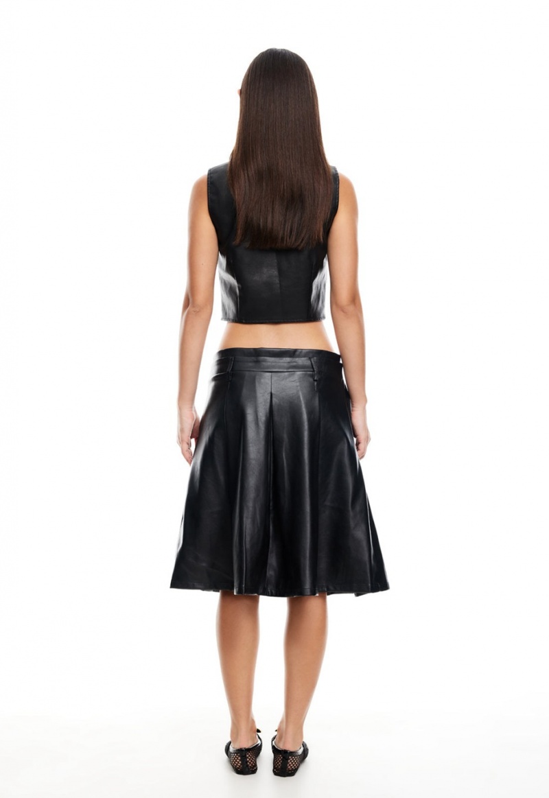 Lioness Wild West Midi Skirt Black | Israel-EQKSU9501